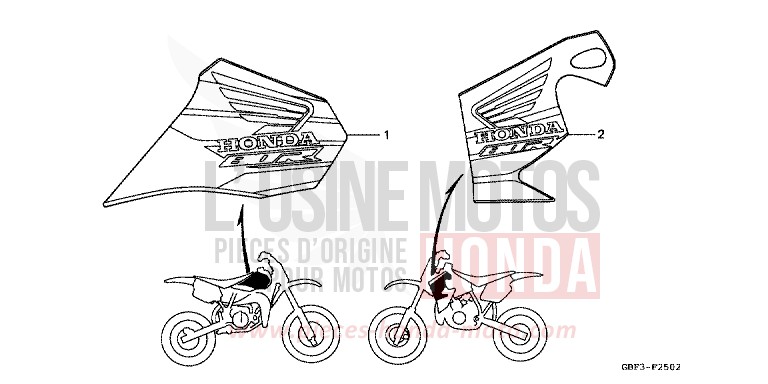 MARQUE (3) de CR80R "Grandes Roues" NEUCLEAR RED (R177) de 1998